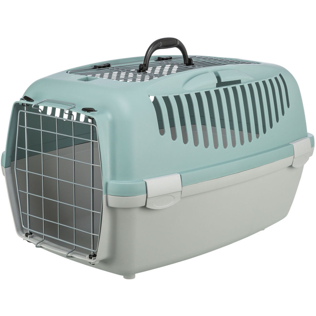 Transportín Capri 3 Open Top, S, 40 × 38 × 61 cm, Gris claro/Salvia