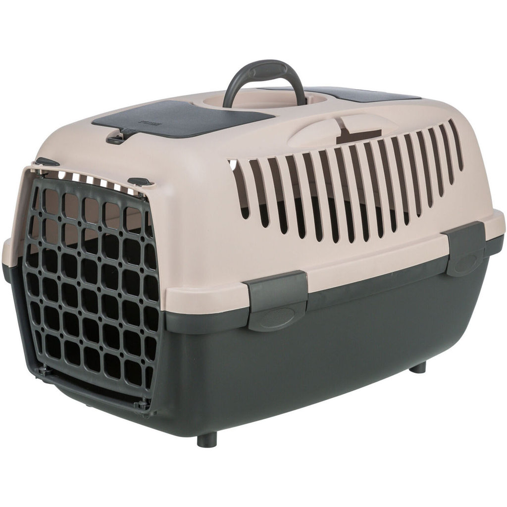 Transportín Capri 1 & 2, XS–S, 37 × 34 × 55 cm, Gris oscuro/Blush