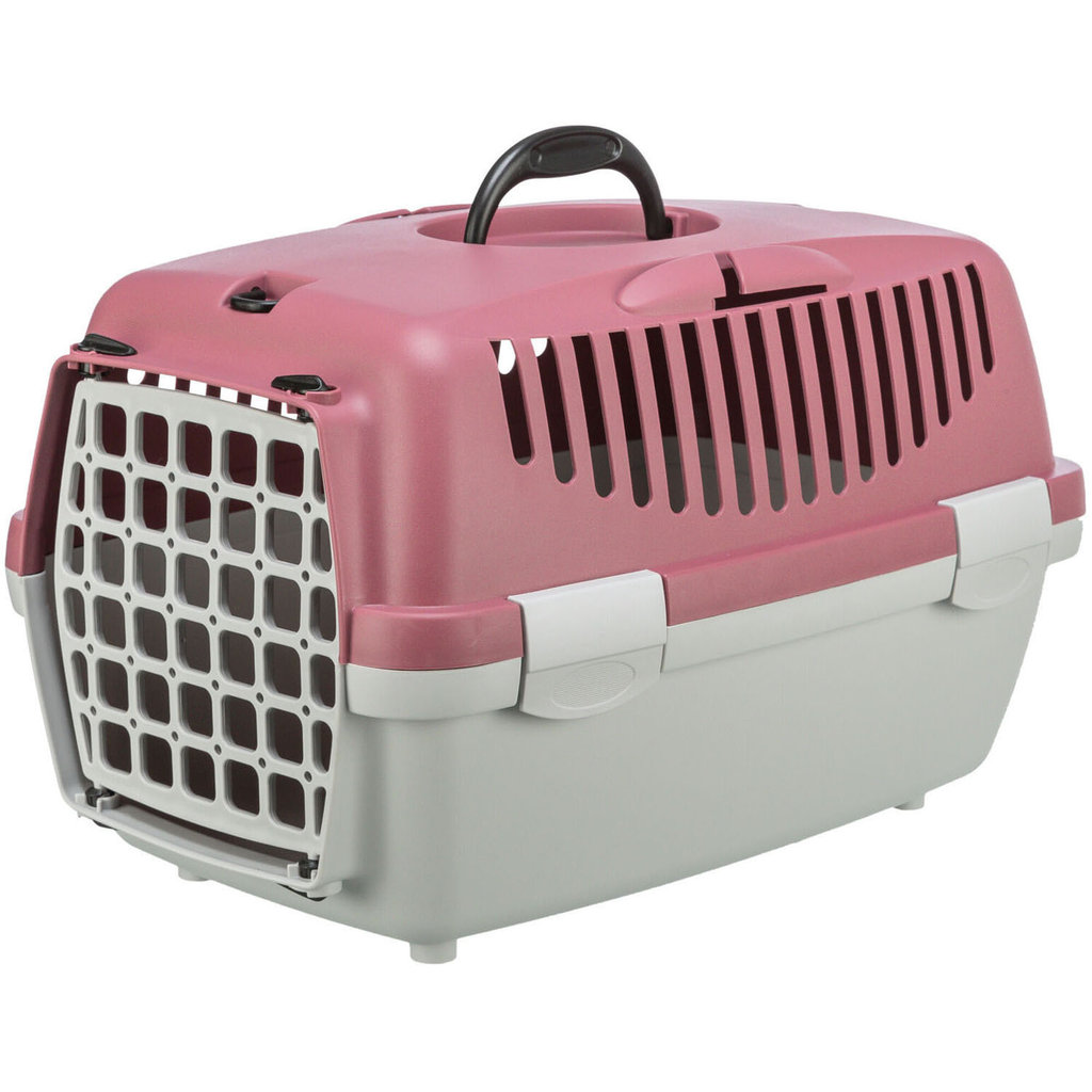 Transportín Capri 1 & 2, XS, 32 × 31 × 48 cm, Gris claro/Rosa