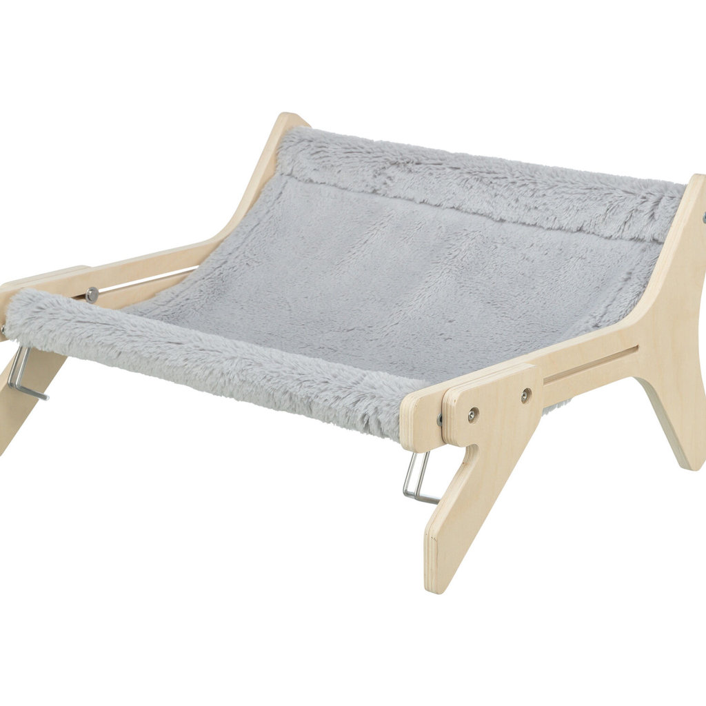 Hamaca de madera sin tratar, 47 × 24 × 38 cm, gris