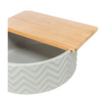 Bañera de Arena con plataforma para roedor, cerámica/madera, ø 24 / 25 x 9 cm