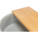 Bañera de Arena con plataforma para roedor, cerámica/madera, ø 24 / 25 x 9 cm