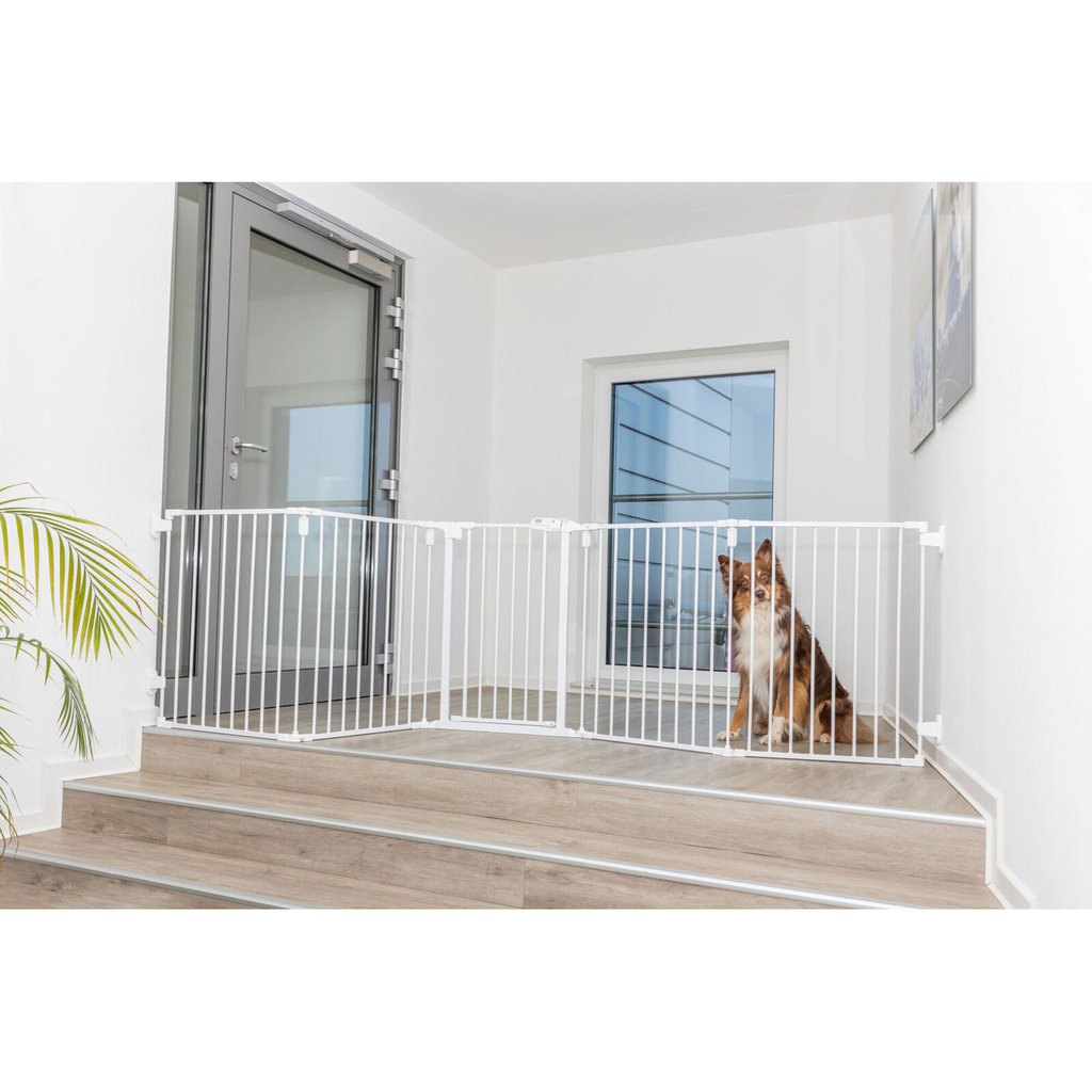 Barrera para Perros con Puerta, 5 Partes, 62,5–300 × 76,5 cm