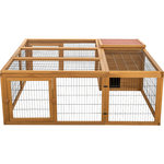 Recinto Exterior con Cubierta, 150 × 53 × 150 cm, marrón oscuro