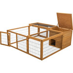 Recinto Exterior con Cubierta, 150 × 53 × 150 cm, marrón oscuro