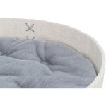 Cama Emelie, fieltro,ovalada,50×42cm,arena/gris