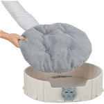 Cama Emelie, fieltro,ovalada,50×42cm,arena/gris