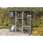Corral exterior para gatos, 181 × 169 × 88 cm,gris