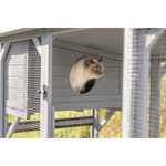 Corral exterior para gatos, 181 × 169 × 88 cm,gris