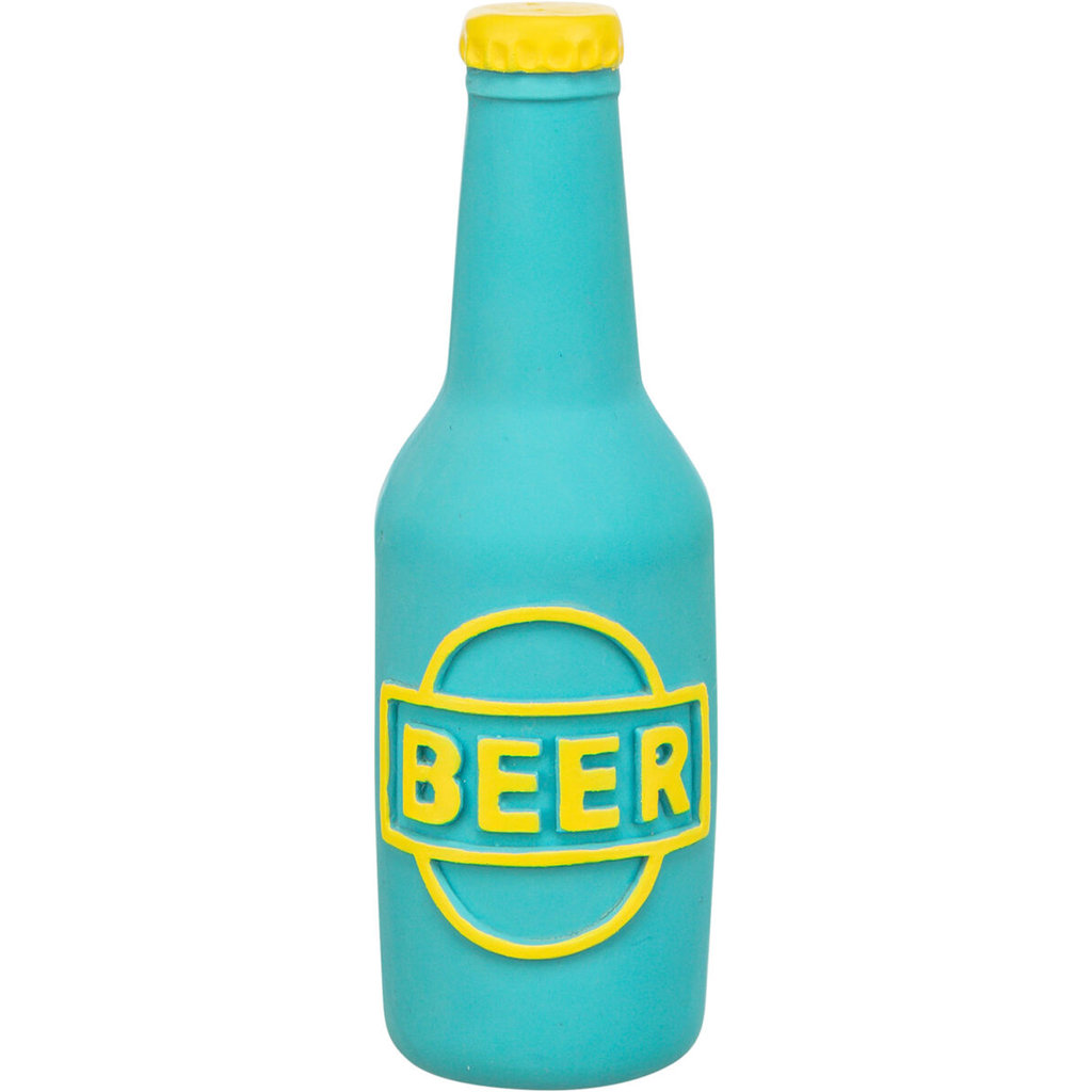 Botella de cerveza, látex, 12,5 cm, azul