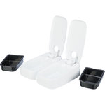 Comedero Autom. TX2, 2x300 ml, 27x7x24 cm, Gris/Negro