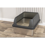 Stainless steel litter tray, with rim, 40 × 29 × 5