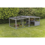 Outdoor run XL, with cover, wood, 233 × 79 × 116 c