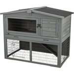 Small Animal Hutch with Outdoor Run, 124 × 102 × 7