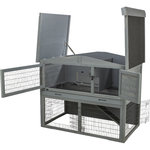 Small Animal Hutch with Outdoor Run, 124 × 102 × 7