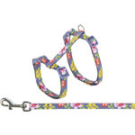 Cat harness with lead, flowers, 27–45 cm/10 mm, 1.