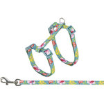 Cat harness with lead, flowers, 27–45 cm/10 mm, 1.