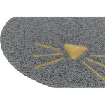 Alfombrilla para la bandeja de arena del gato, cabeza gato, PVC, 60 cm/50 cm, l