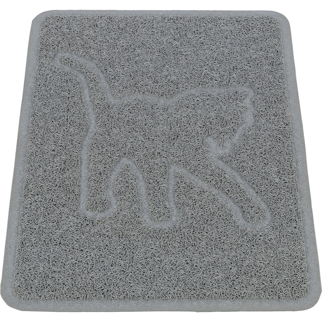 Alfombrilla para la bandeja de arena del gato, silueta de gato, PVC, 35 cm/48