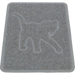 Alfombrilla para la bandeja de arena del gato, silueta de gato, PVC, 35 cm/48