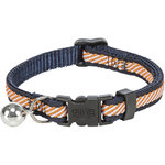 Cat collar, striped, 20–30 cm/10 mm, blue/orange